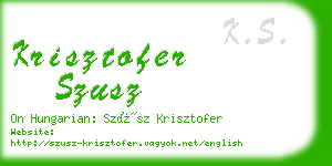 krisztofer szusz business card